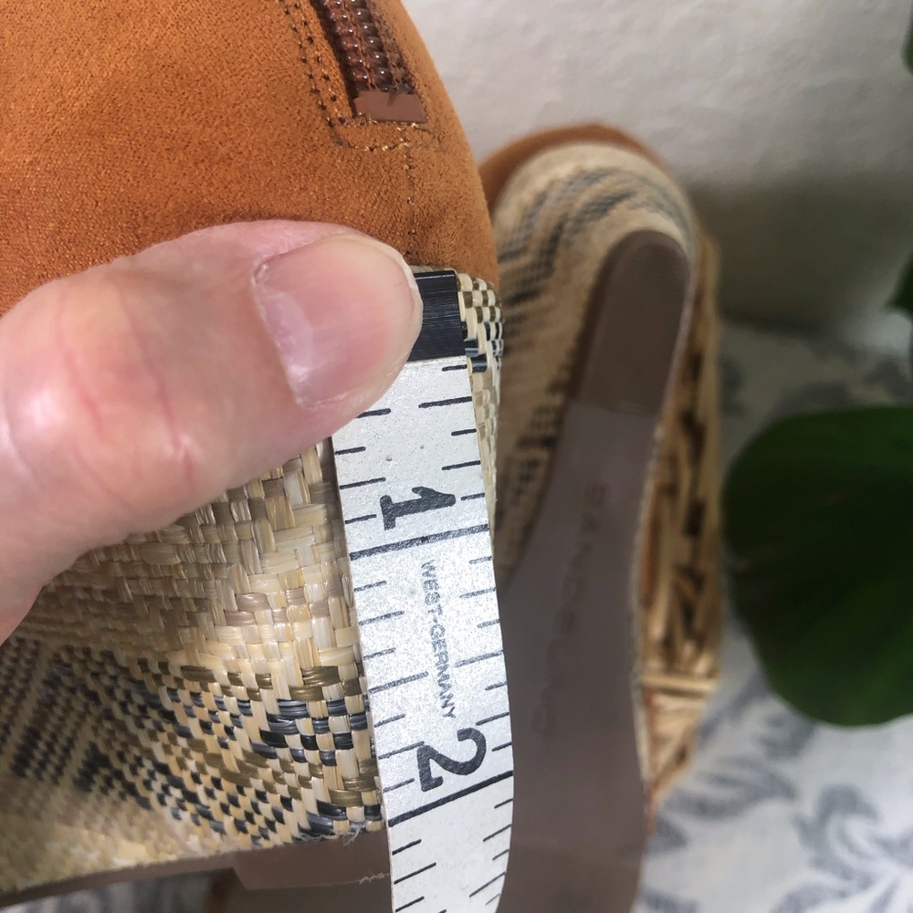 Bandolino Tan Suede Lace Up Wedge Sandal - Picture 9 of 16